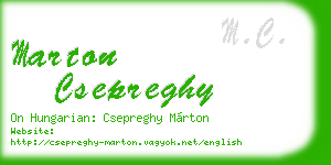 marton csepreghy business card